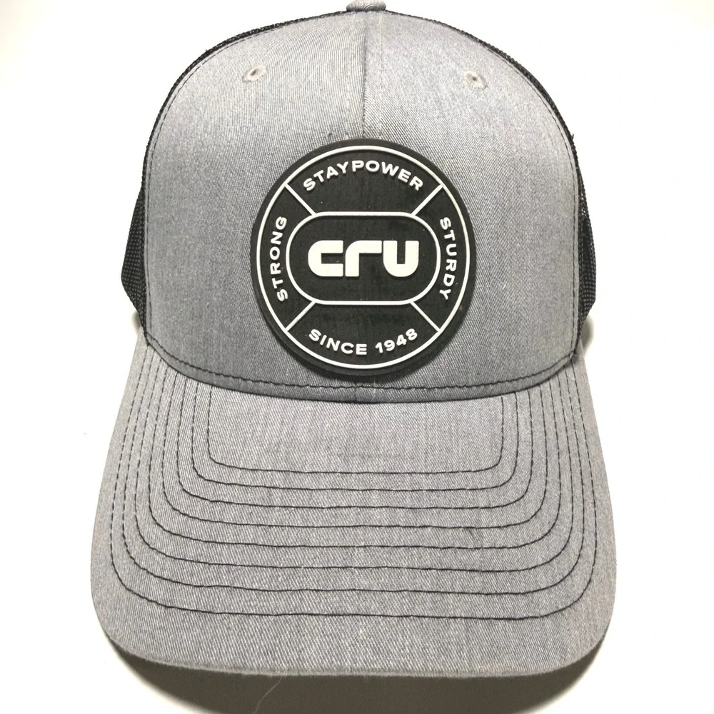Richardson 112 CRU Staypower Trucker Hat Grey Black Mesh Snapback Cap